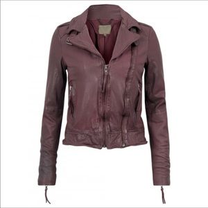 Muubaa Vienna Leather Biker in Merlot